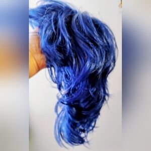 Midnight Blue With Black Roots Natural Looking Wig